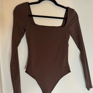 Aritzia Babaton Brown Bodysuit square neck